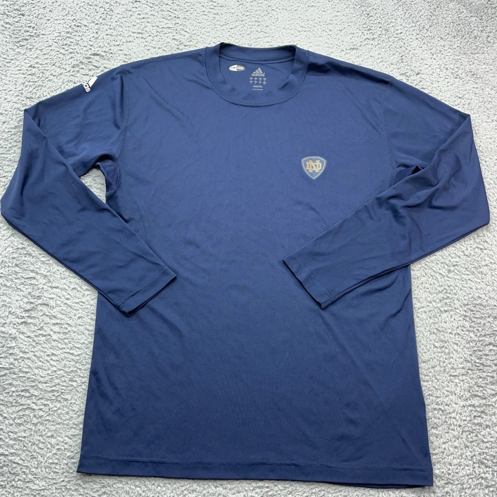 Notre Dame Adidas Climacool Performance Shirt Mens M Blue Long Sleeve Stretch